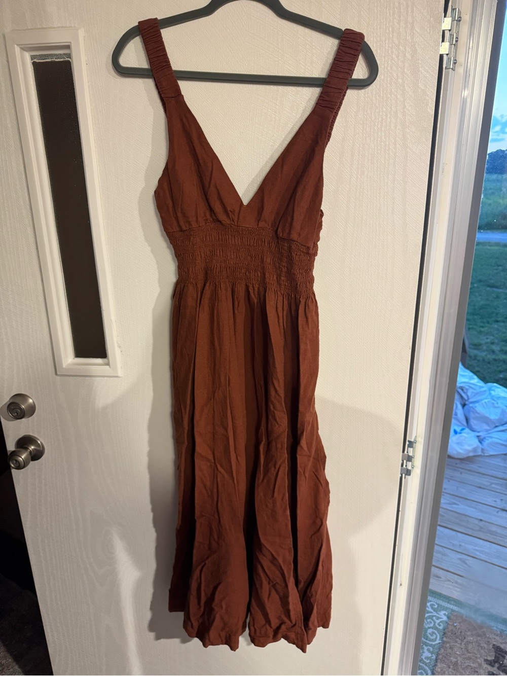 Abercrombie & Fitch Rust Maxi Dress with V-Neck